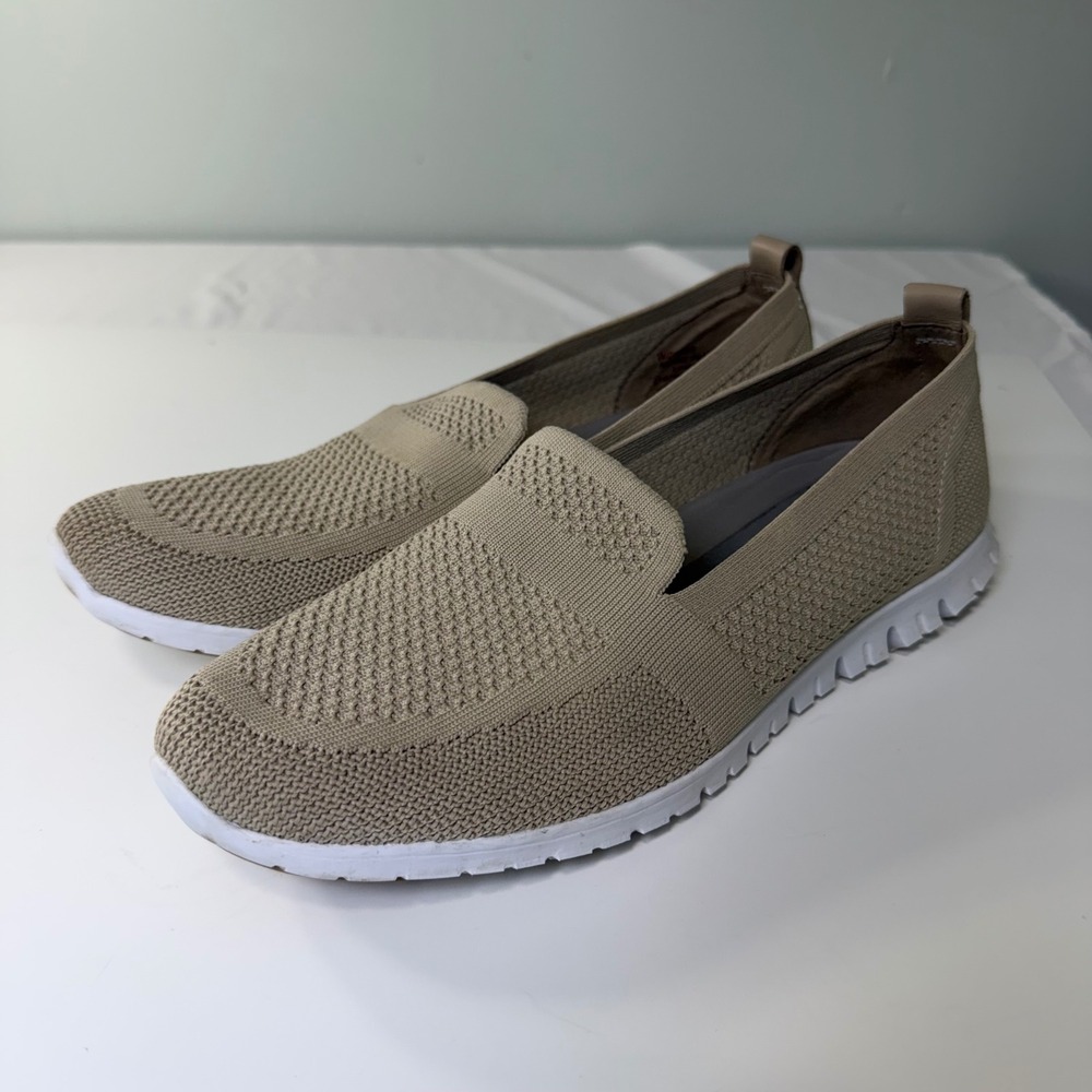 Cole Haan Zerogrand Stitchlite Knit Slip On Sneakers Tan Beige Womens 11B